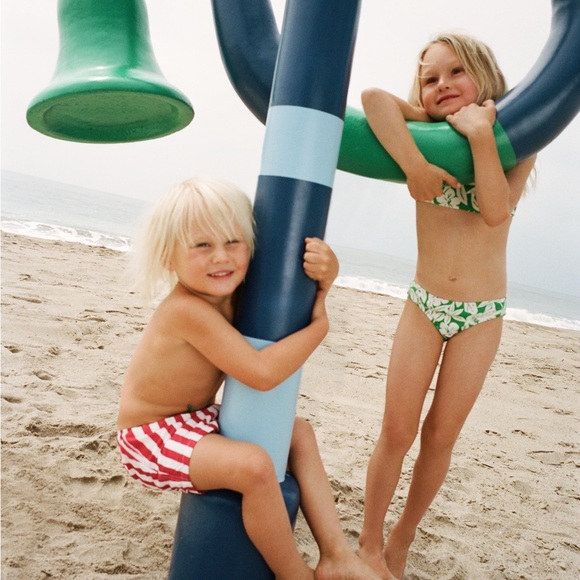 NWT Zara 8-9Y floral waffle texture bikini - Picture 4 of 5